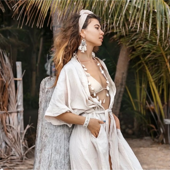 Handmade Boho Cotton Dashi Kimono Duster One Size - Picture 5 of 8